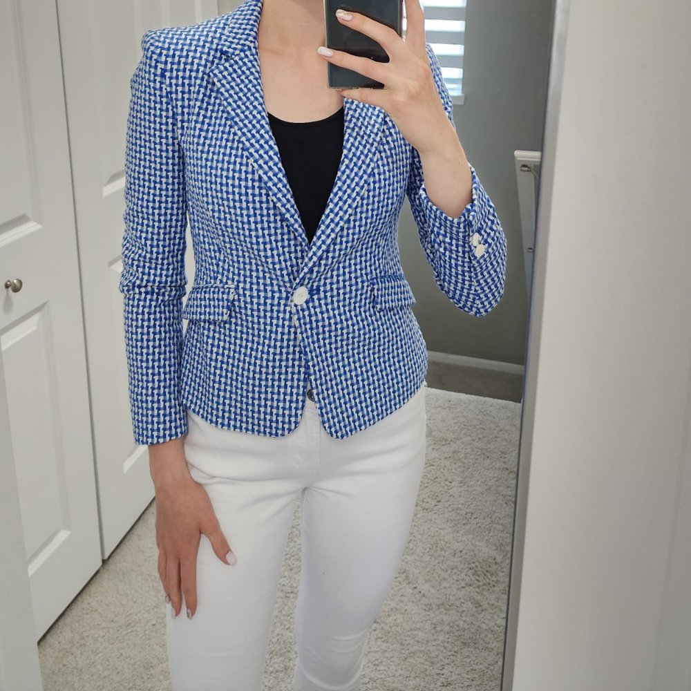 Blue and white jacket